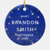 永遠に私たちのハートメモリアル男の赤ちゃんクリスマス セラミックオーナメント (裏面)