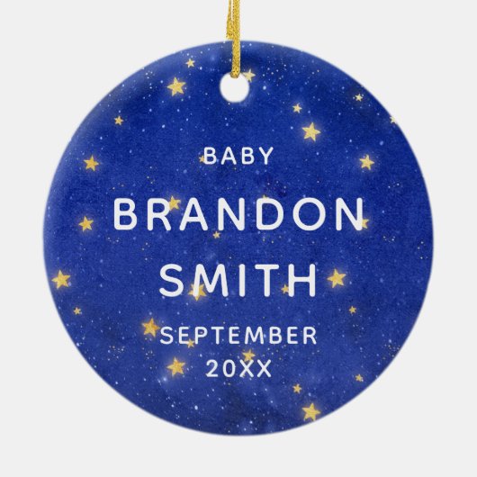 永遠に私たちのハートメモリアル男の赤ちゃんクリスマス セラミックオーナメント (裏面)