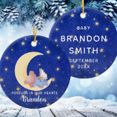 永遠に私たちのハートメモリアル男の赤ちゃんクリスマス セラミックオーナメント