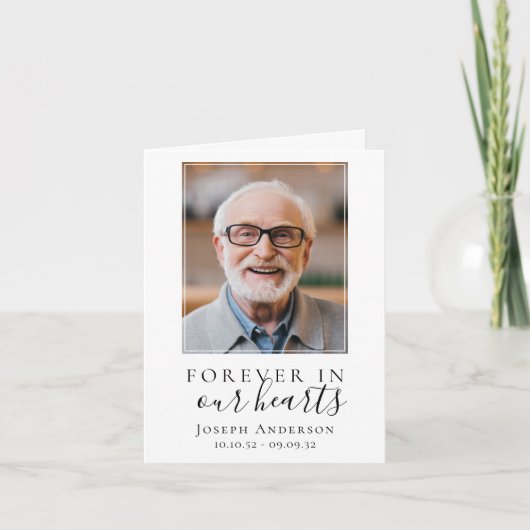 永遠に私たちのハートメモリアル祈りの言葉カードで折り畳み ノートカード (正面)