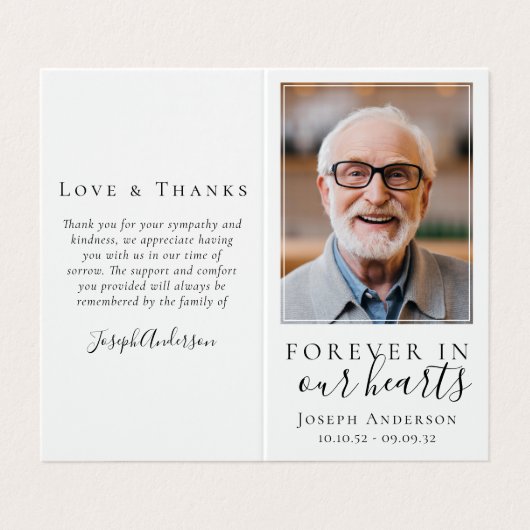 永遠に私たちのハートメモリアル祈りの言葉カードで折り畳み 名刺 (外部フラット)