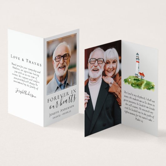 永遠に私たちのハートメモリアル祈りの言葉カードで折り畳み 名刺 (内部&外部)