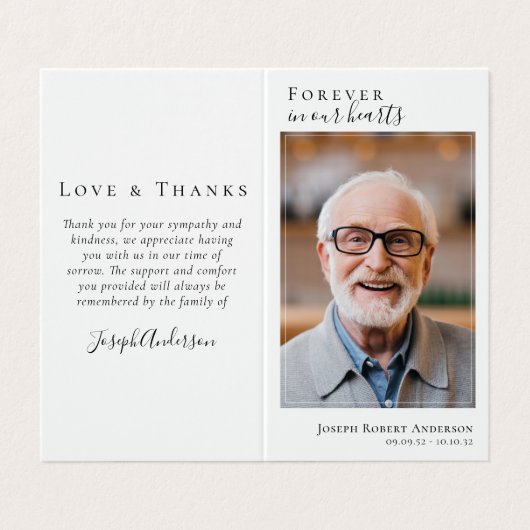 永遠に私たちのハートメモリアル祈りの言葉カードで折り畳み 名刺 (外部フラット)