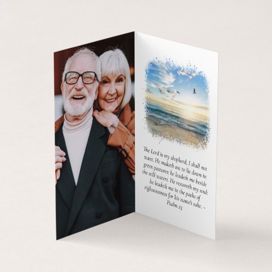 永遠に私たちのハートメモリアル祈りの言葉カードで折り畳み 名刺 (内部)