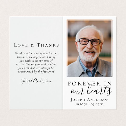 永遠に私たちのハートメモリアル祈りの言葉カードで折り畳み 名刺 (外部フラット)