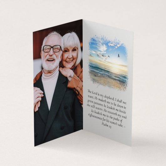 永遠に私たちのハートメモリアル祈りの言葉カードで折り畳み 名刺 (内部)