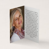 永遠に私たちのハートメモリアル祈りの言葉カードで折り畳み 名刺 (内部)