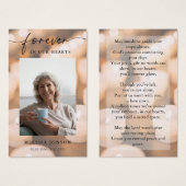 永遠に私たちのハートメモリアル祈りの言葉カード (正面&裏面)