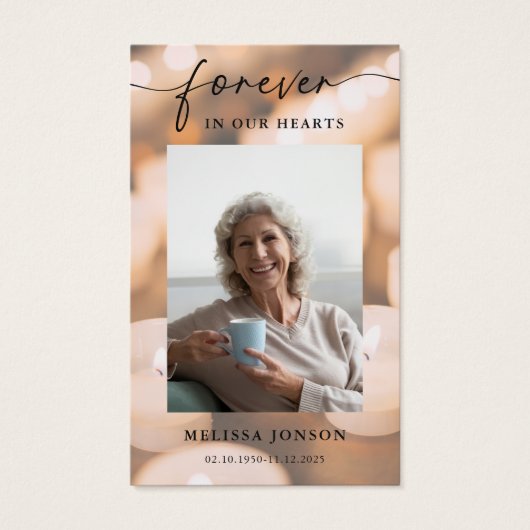 永遠に私たちのハートメモリアル祈りの言葉カード (正面)