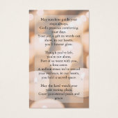 永遠に私たちのハートメモリアル祈りの言葉カード (裏面)