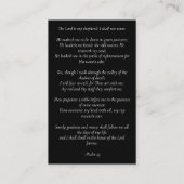 永遠に私たちのハートメモリアル祈りの言葉カード 名刺 (裏面)