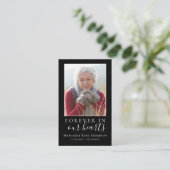 永遠に私たちのハートメモリアル祈りの言葉カード 名刺 (スタンド正面)