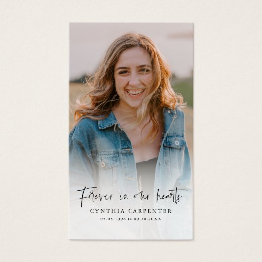 永遠に私たちのハートメモリアル葬儀カード (正面)