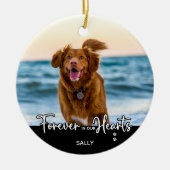 永遠に私たちのハートモダンでPhoto Pet Memorial セラミックオーナメント (正面)