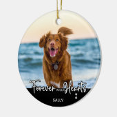 永遠に私たちのハートモダンでPhoto Pet Memorial セラミックオーナメント (左)