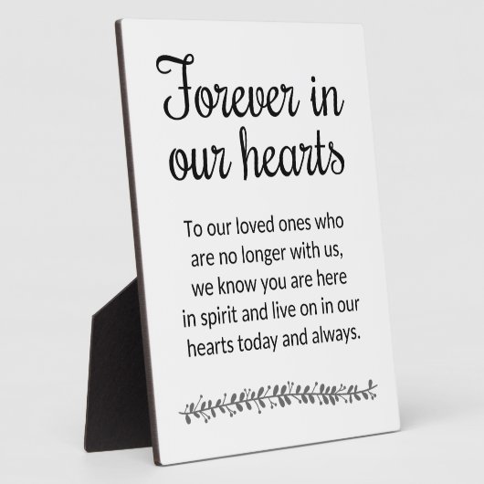 永遠に私たちのハートモダンの記念結婚に フォトプラーク (側面)