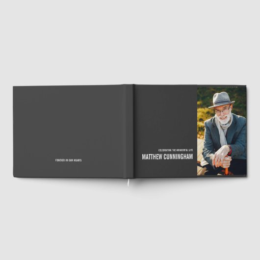 永遠に私たちのハートモダンカスタム写真記念 ゲストブック (全面)