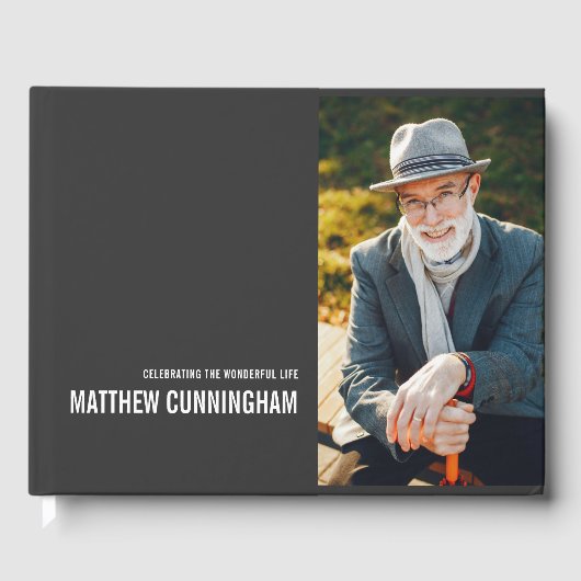 永遠に私たちのハートモダンカスタム写真記念 ゲストブック (正面)