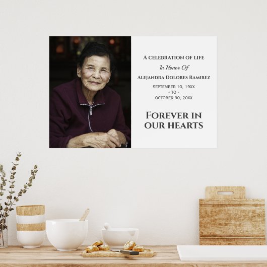 永遠に私たちのハートモダンカスタム写真記念 ポスター (キッチン)