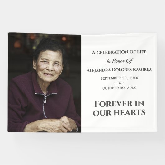 永遠に私たちのハートモダンカスタム写真記念 横断幕 (横)