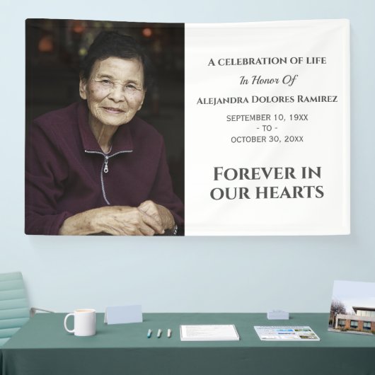 永遠に私たちのハートモダンカスタム写真記念 横断幕 (トレードショー)