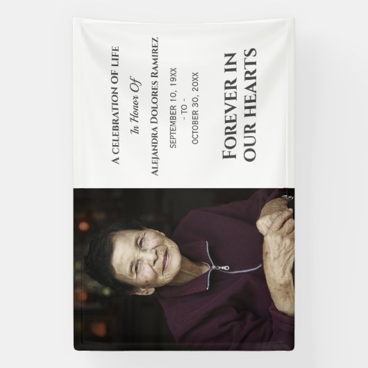 永遠に私たちのハートモダンカスタム写真記念 横断幕 (縦)