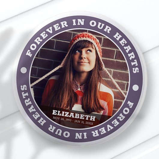 永遠に私たちのハートモダンシンプルのカスタム写真 缶バッジ