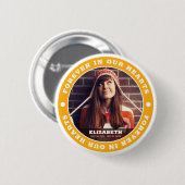 永遠に私たちのハートモダンシンプルのカスタム写真 缶バッジ (正面&裏面)