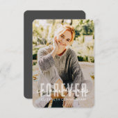 永遠に私たちのハートモダンシンプルの写真エレガント サンキューカード (正面/裏面)