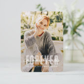 永遠に私たちのハートモダンシンプルの写真エレガント サンキューカード (スタンド正面)