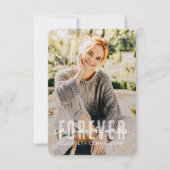 永遠に私たちのハートモダンシンプルの写真エレガント サンキューカード (正面)