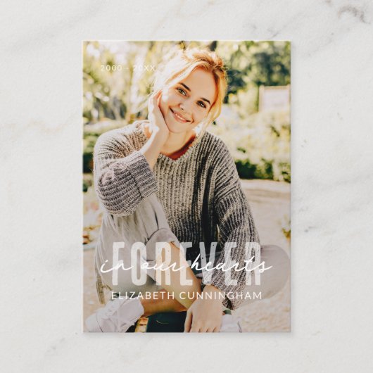 永遠に私たちのハートモダンシンプルの写真エレガント 名刺 (正面)