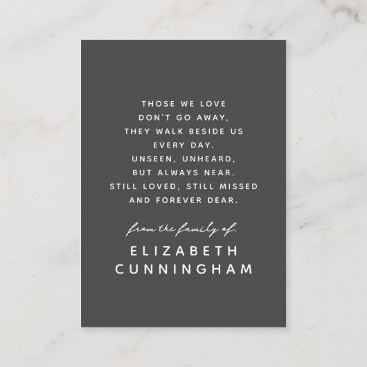 永遠に私たちのハートモダンシンプルの写真エレガント 名刺 (裏面)