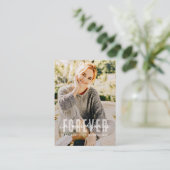 永遠に私たちのハートモダンシンプルの写真エレガント 名刺 (スタンド正面)