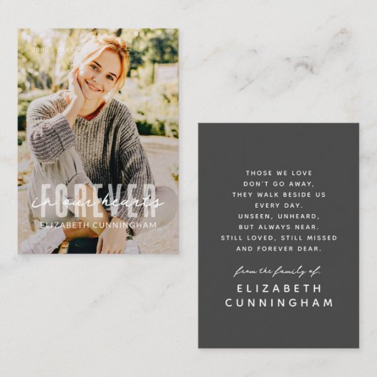 永遠に私たちのハートモダンシンプルの写真エレガント 名刺 (正面/裏面)