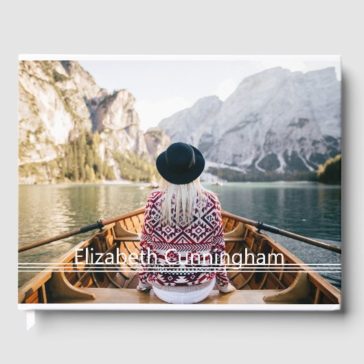 永遠に私たちのハートモダンライン写真記念 ゲストブック (正面)