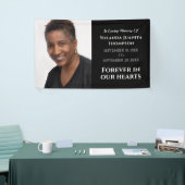 永遠に私たちのハートモダン葬儀カスタム写真 横断幕 (トレードショー)