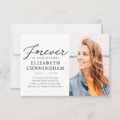 永遠に私たちのハートモダン記念写真 サンキューカード (正面)