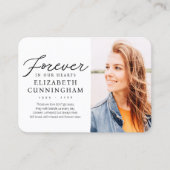 永遠に私たちのハートモダン記念写真 名刺 (正面)