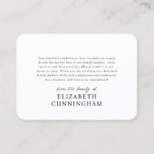 永遠に私たちのハートモダン記念写真 名刺 (裏面)