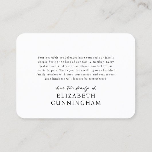 永遠に私たちのハートモダン記念写真 名刺 (裏面)