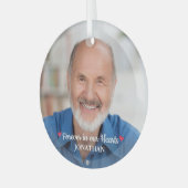 永遠に私たちのハートモダン記念碑 ガラスオーナメント (正面左)