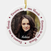 永遠に私たちのハートモダン2フォトメモリアル セラミックオーナメント (正面)