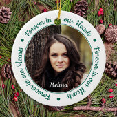 永遠に私たちのハートモダン2フォトメモリアル セラミックオーナメント