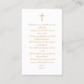 永遠に私たちのハートモノグラム葬儀祈りの言葉カード 名刺 (裏面)