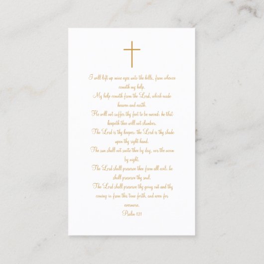 永遠に私たちのハートモノグラム葬儀祈りの言葉カード 名刺 (裏面)