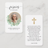 永遠に私たちのハートユーカリ祈りの言葉カード 名刺 (正面/裏面)