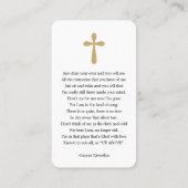 永遠に私たちのハートユーカリ祈りの言葉カード 名刺 (裏面)