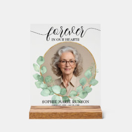 永遠に私たちのハートユーカリ葬儀 アクリルサイン