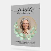 永遠に私たちのハートユーカリ葬儀 アクリルサイン (傾斜)